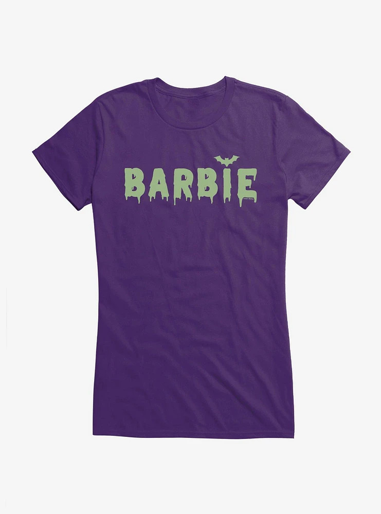 Barbie Haloween Drip Bat Logo Girls T-Shirt