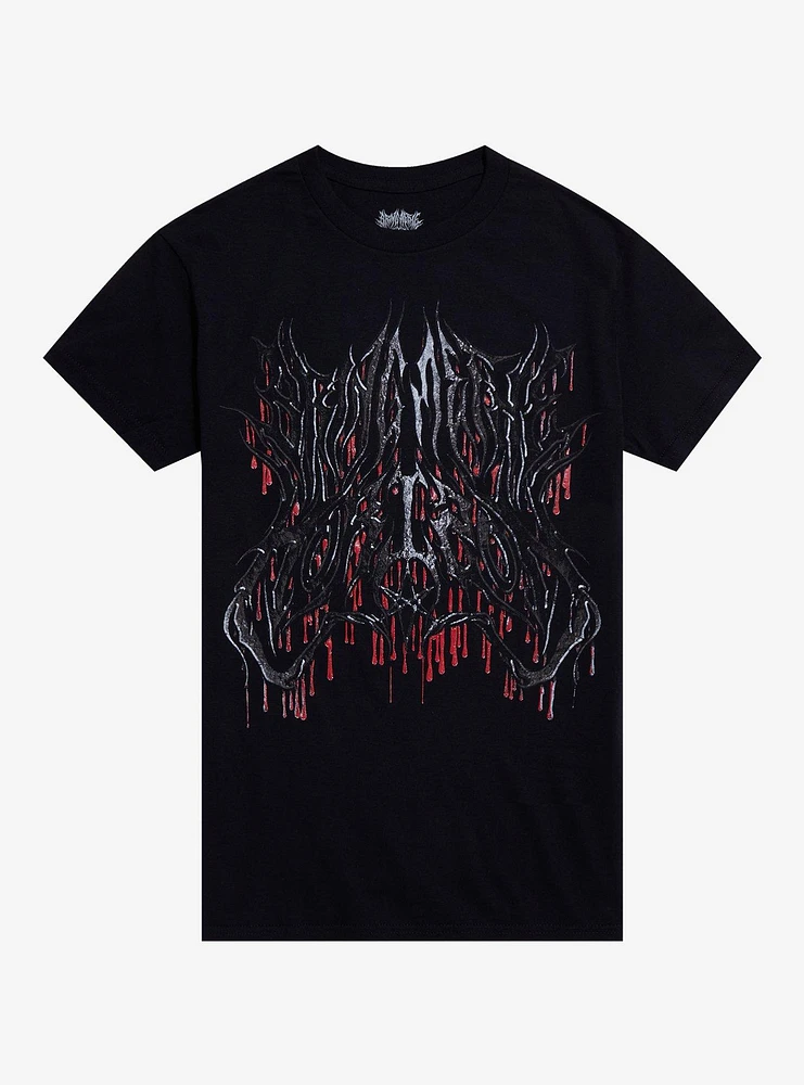 Bring Me The Horizon Blood Drip Logo Boyfriend Fit Girls T-Shirt