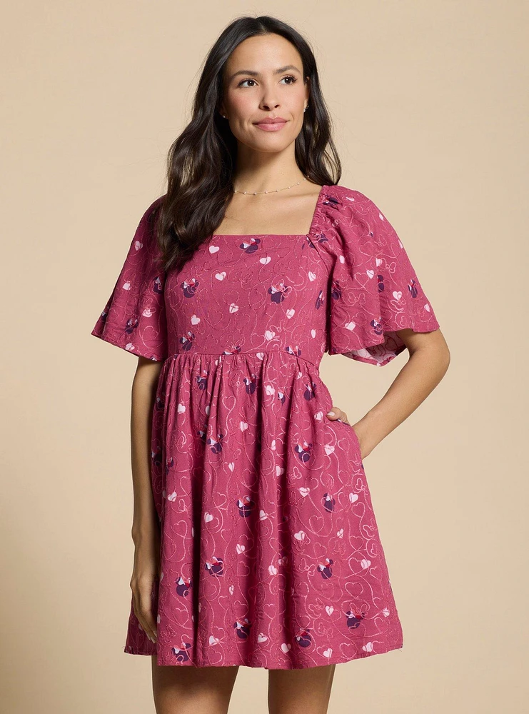 Disney Minnie Mouse Embroidered Hearts Smock Dress - BoxLunch Exclusive