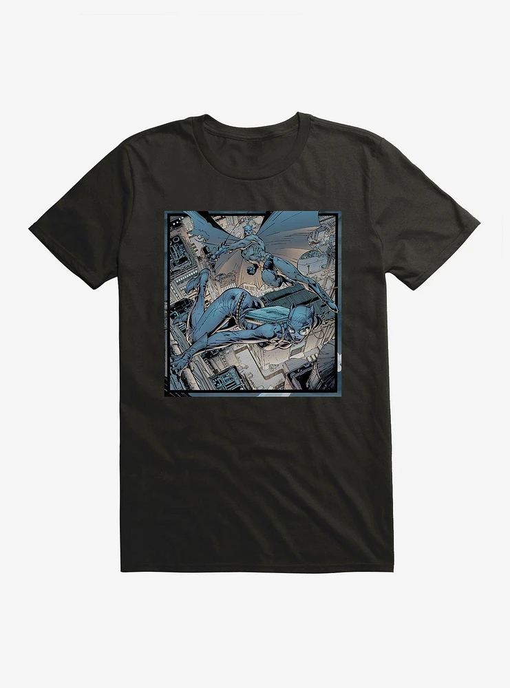 Batman And Catwoman Midair T-Shirt