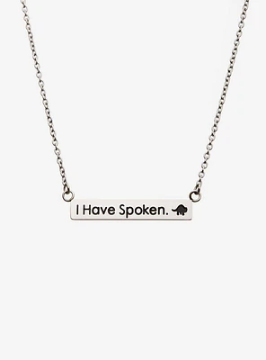 Star Wars Mandalorian Kuiil "I Have Spoken" Necklace