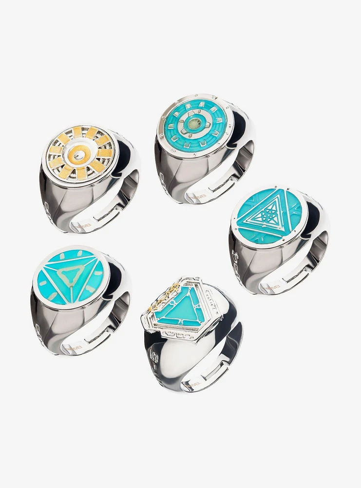 Marvel Iron-Man Arc Reactor Adjustable Ring Set