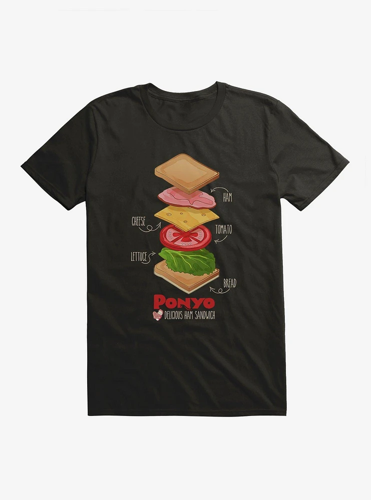 Studio Ghibli Ponyo Deconstructed Ham Sandwich T-Shirt