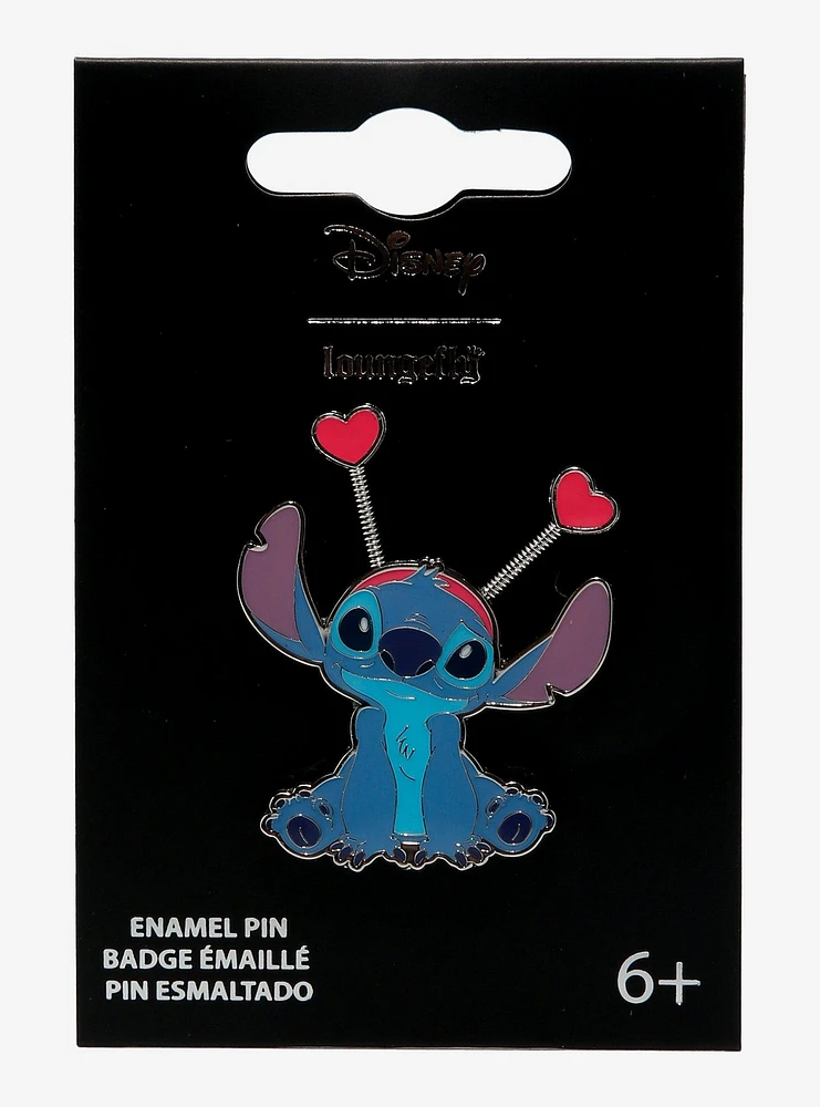 Loungefly Disney Lilo & Stitch Heart Headband Stitch Enamel Pin - BoxLunch Exclusive