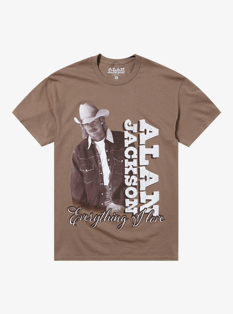 Alan Jackson Everything I Love Portrait Boyfriend Fit Girls T-Shirt