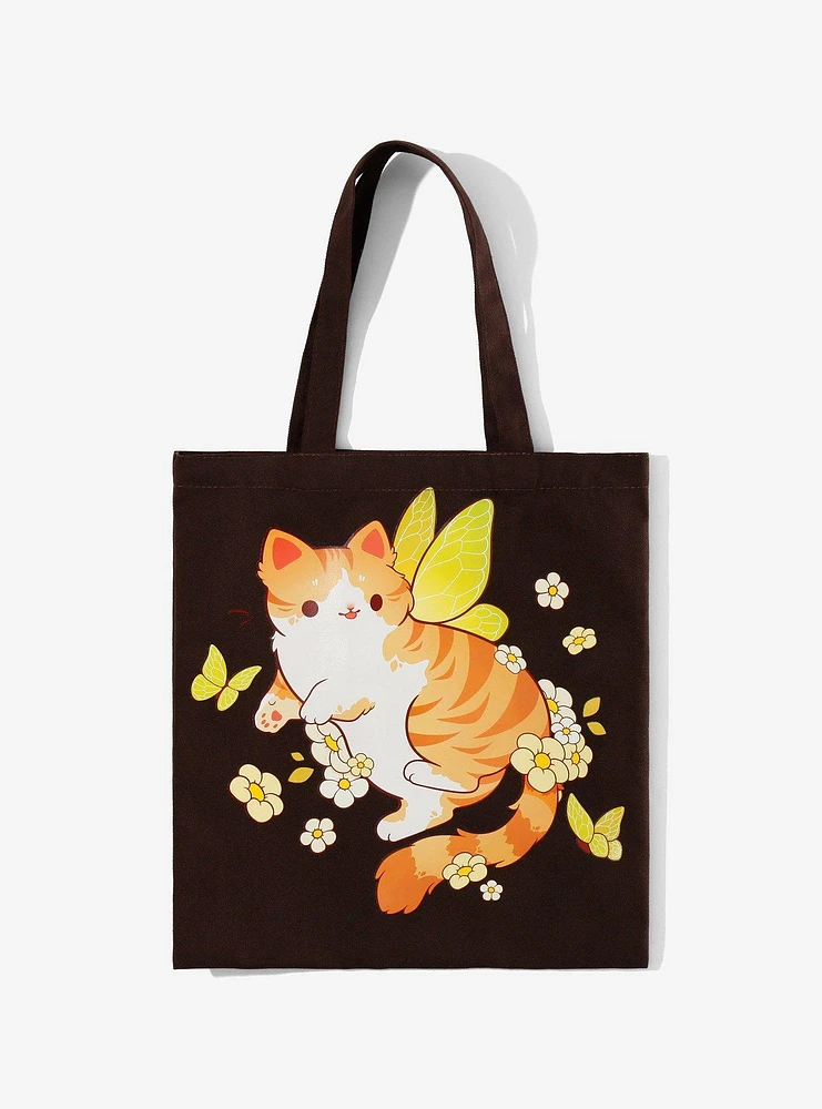 Kitty Fairy Brown Tote Bag By Rhinlin