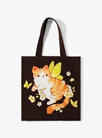 Kitty Fairy Brown Tote Bag By Rhinlin