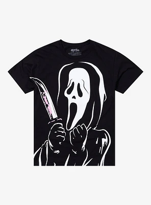 Ghost Face Excited Jumbo Print Boyfriend Fit Girls T-Shirt