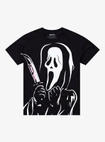 Ghost Face Excited Jumbo Print Boyfriend Fit Girls T-Shirt