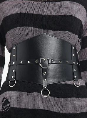 Black Heart O-Ring Corset Belt