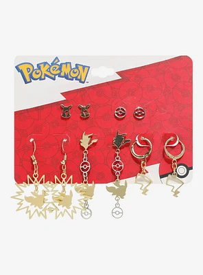 Pokémon Eevee & Pikachu Gold Earring Set