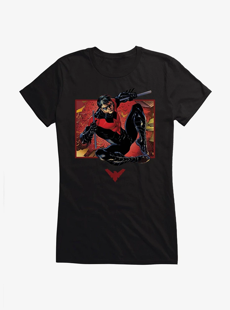 Batman Nightwing Red Suit Fight Girls T-Shirt