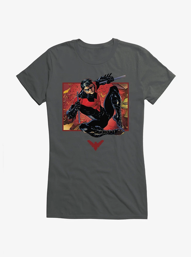 Batman Nightwing Red Suit Fight Girls T-Shirt