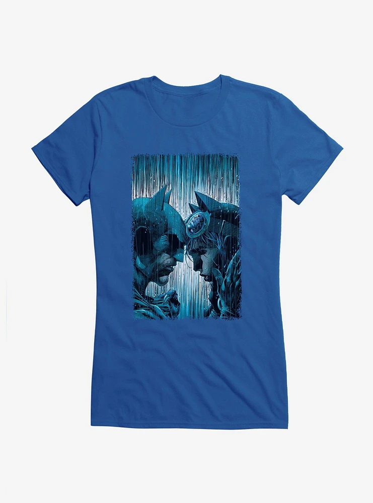 Batman And Catwoman Rain Girls T-Shirt