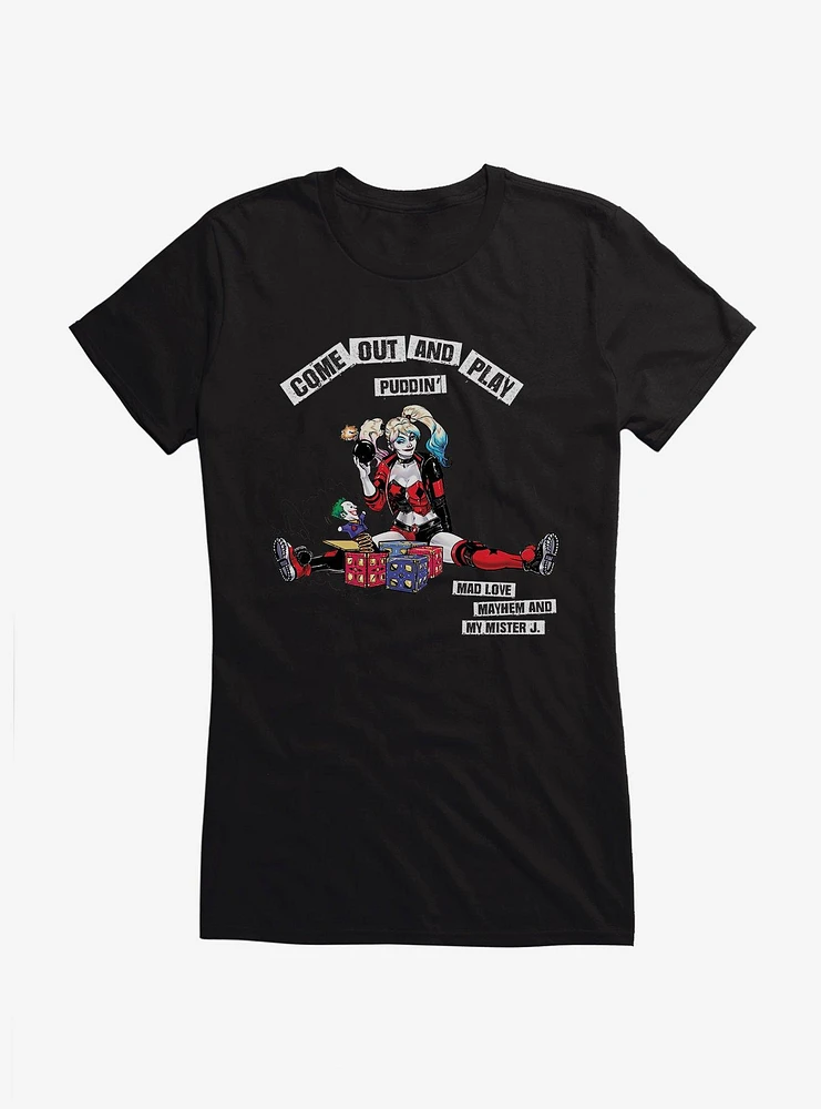 Batman Harley Quinn Come Out And Play Girls T-Shirt