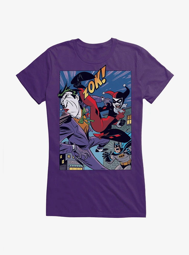 Batman Harley Quinn Joker Kick Girls T-Shirt