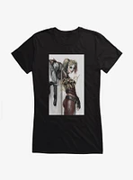 Batman Harley Quinn Sketch Portrait Girls T-Shirt