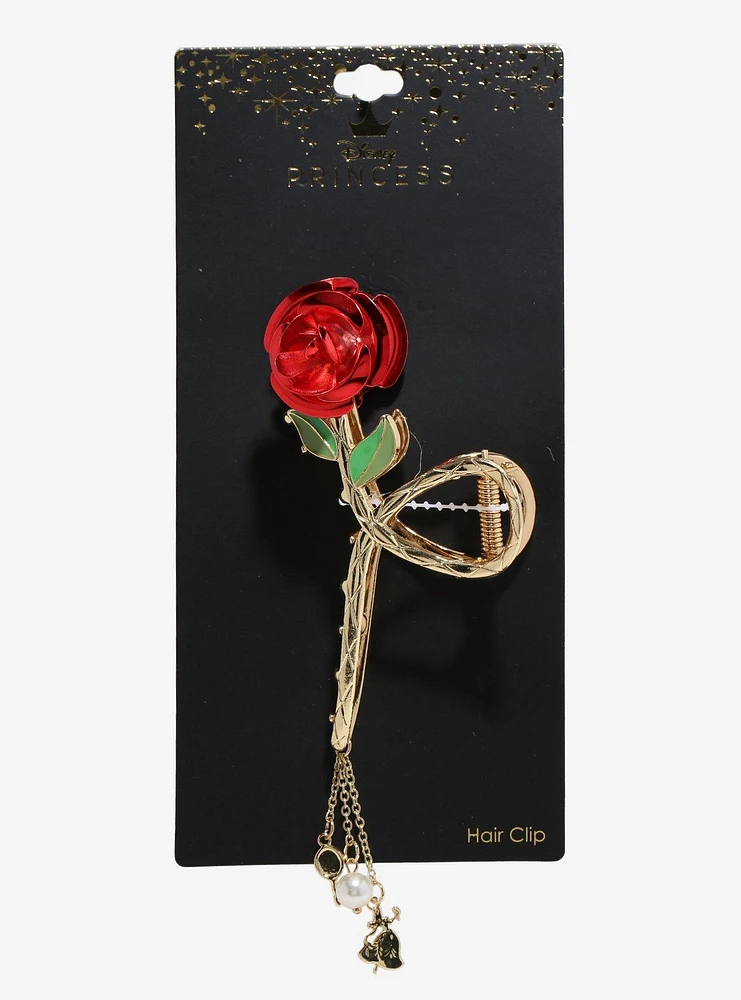 Disney Beauty And The Beast Rose Charm Claw Hair Clip