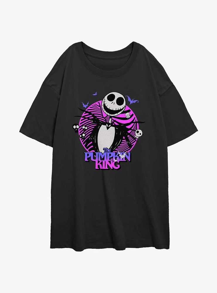 Disney The Nightmare Before Christmas Jack Pumpkin King Girls Oversized T-Shirt