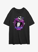 Disney The Nightmare Before Christmas Jack Pumpkin King Girls Oversized T-Shirt