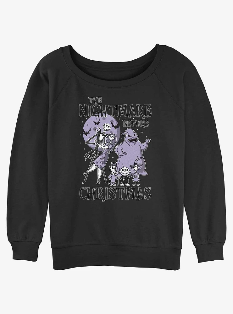 The Nightmare Before Christmas Moonlight Horror Girls Slouchy Sweatshirt