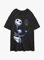 Disney The Nightmare Before Christmas Jack 30th Anniversary Girls Oversized T-Shirt