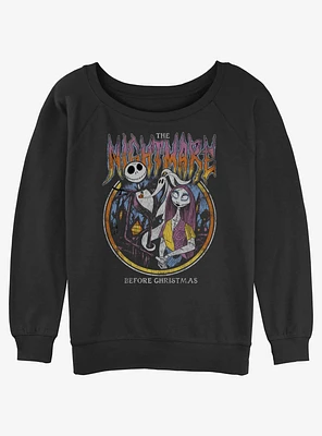 The Nightmare Before Christmas Jack & Sally Metal Girls Slouchy Sweatshirt