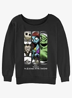 The Nightmare Before Christmas Group Grid Girls Slouchy Sweatshirt