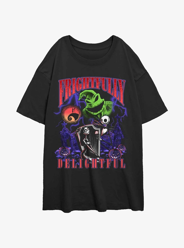 The Nightmare Before Christmas Frightfully Delightful Girls Oversized T-Shirt