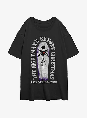 The Nightmare Before Christmas Jack Coffin Girls Oversized T-Shirt