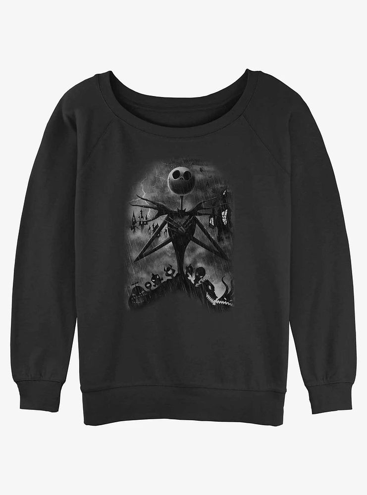 The Nightmare Before Christmas Jack Thunderstorm Girls Slouchy Sweatshirt