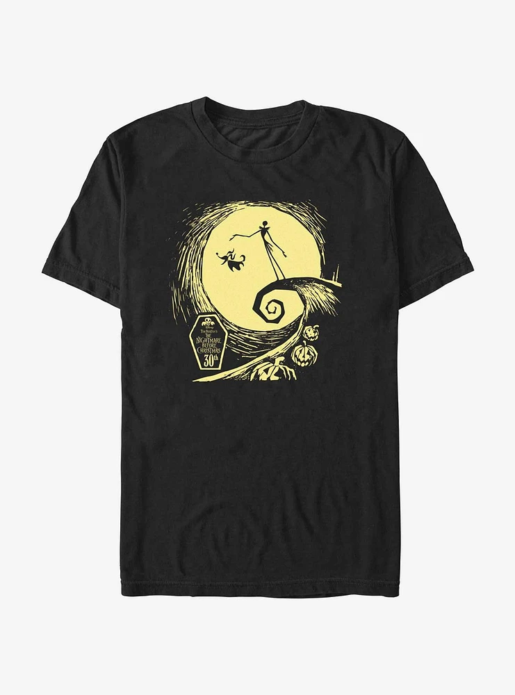 The Nightmare Before Christmas 30th Anniversary Jack & Zero Moon T-Shirt