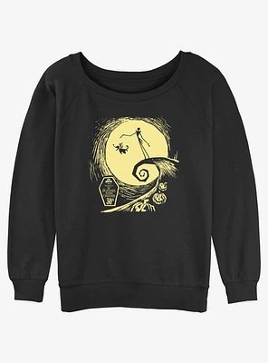 Disney The Nightmare Before Christmas 30th anniversary Jack And Zero Moon Girls Slouchy Sweatshirt