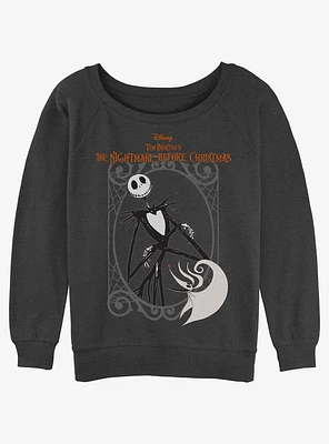 Disney The Nightmare Before Christmas Jack and Zero Girls Slouchy Sweatshirt