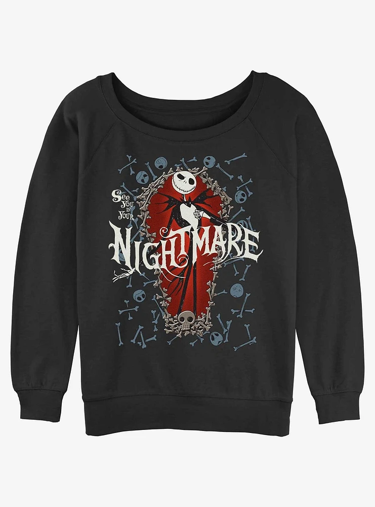 The Nightmare Before Christmas Jack Bone Coffin Girls Slouchy Sweatshirt