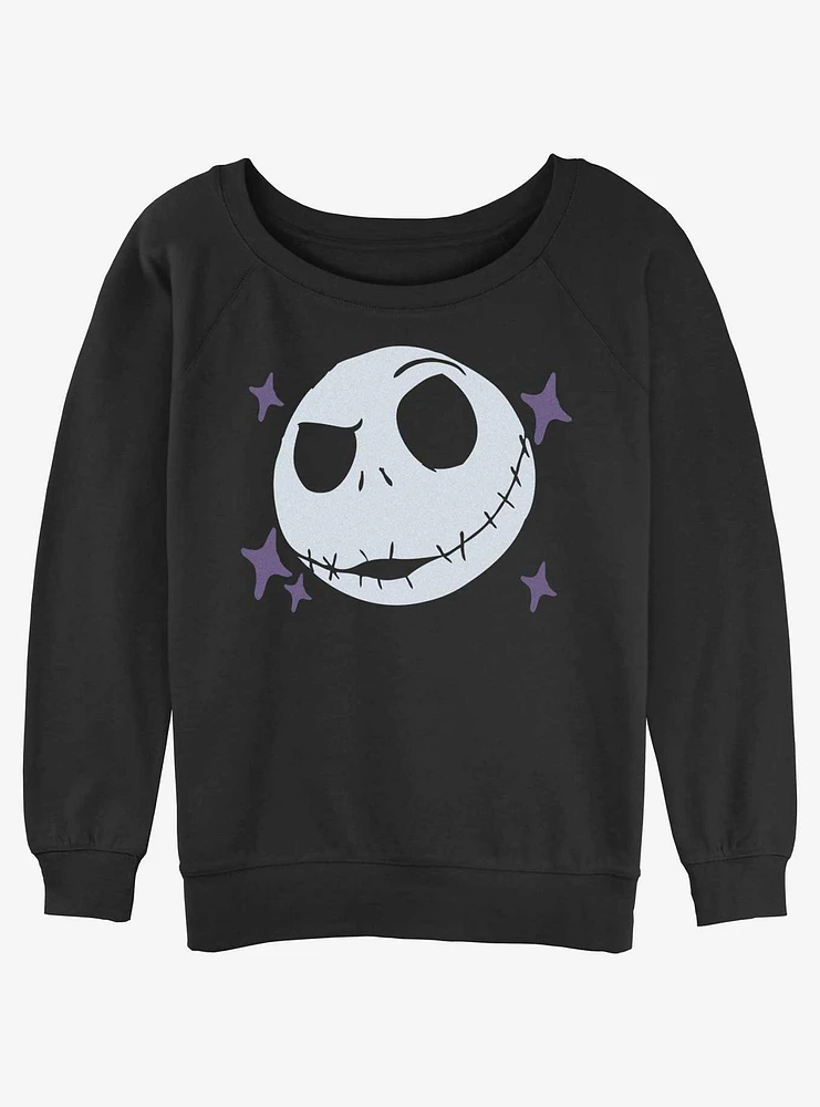 Disney The Nightmare Before Christmas Jack Face Girls Slouchy Sweatshirt