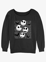 Disney The Nightmare Before Christmas Jack Heads Girls Slouchy Sweatshirt