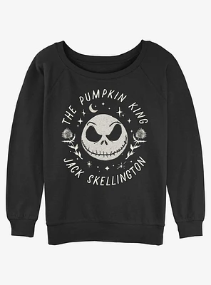 The Nightmare Before Christmas Jack Dandelion Floral Girls Slouchy Sweatshirt