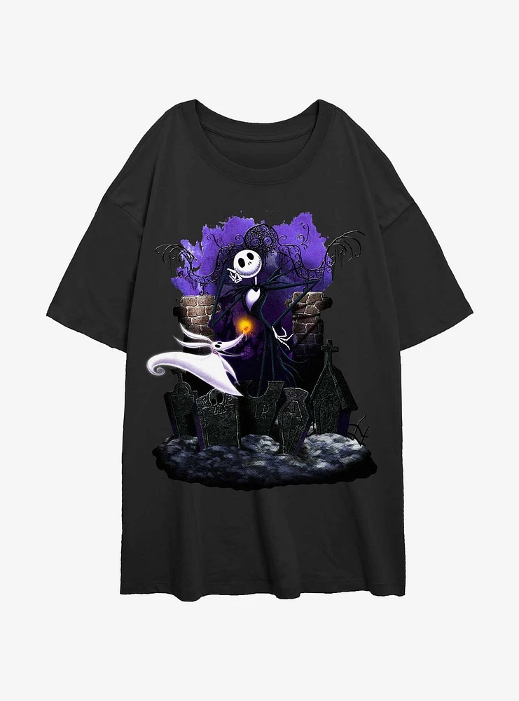 The Nightmare Before Christmas Jack & Zero Graveyard Girls Oversized T-Shirt