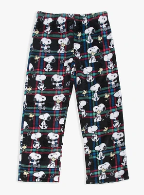 Snoopy Plaid Hugs Plush Youth Pajama Pant