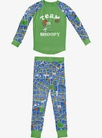 Team Snoopy Long Sleeve Raglan Youth Pajama Set