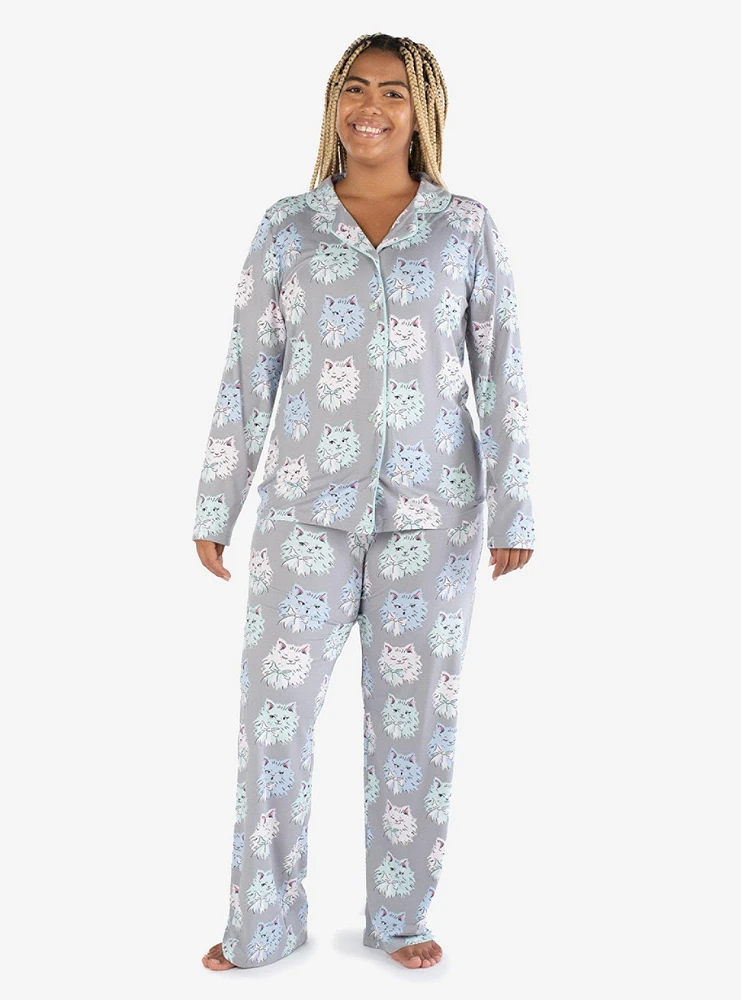 Fluffiest Cat Notch Collar Pajama Set