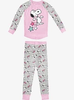 Snoopy Shooting Stars Long Sleeve Raglan Youth Pajama Set