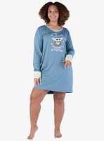 Star Wars The Mandalorian Snowy Winter Grogu Long Sleeve Nightshirt Plus