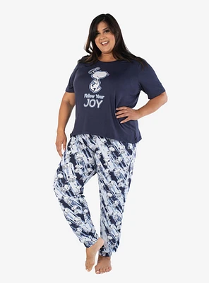 Snoopy Boho Stripe Pajama Set Plus