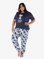 Snoopy Boho Stripe Pajama Set Plus