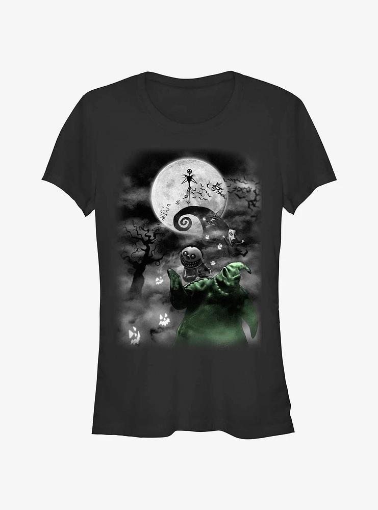 The Nightmare Before Christmas Jack Night Sky Moon Girls T-Shirt