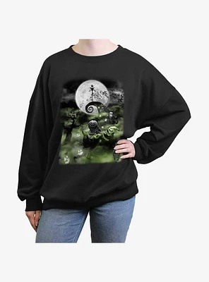 The Nightmare Before Christmas Scary Night Girls Oversized Sweatshirt