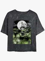 Disney The Nightmare Before Christmas Scary Night Girls Mineral Wash Crop T-Shirt