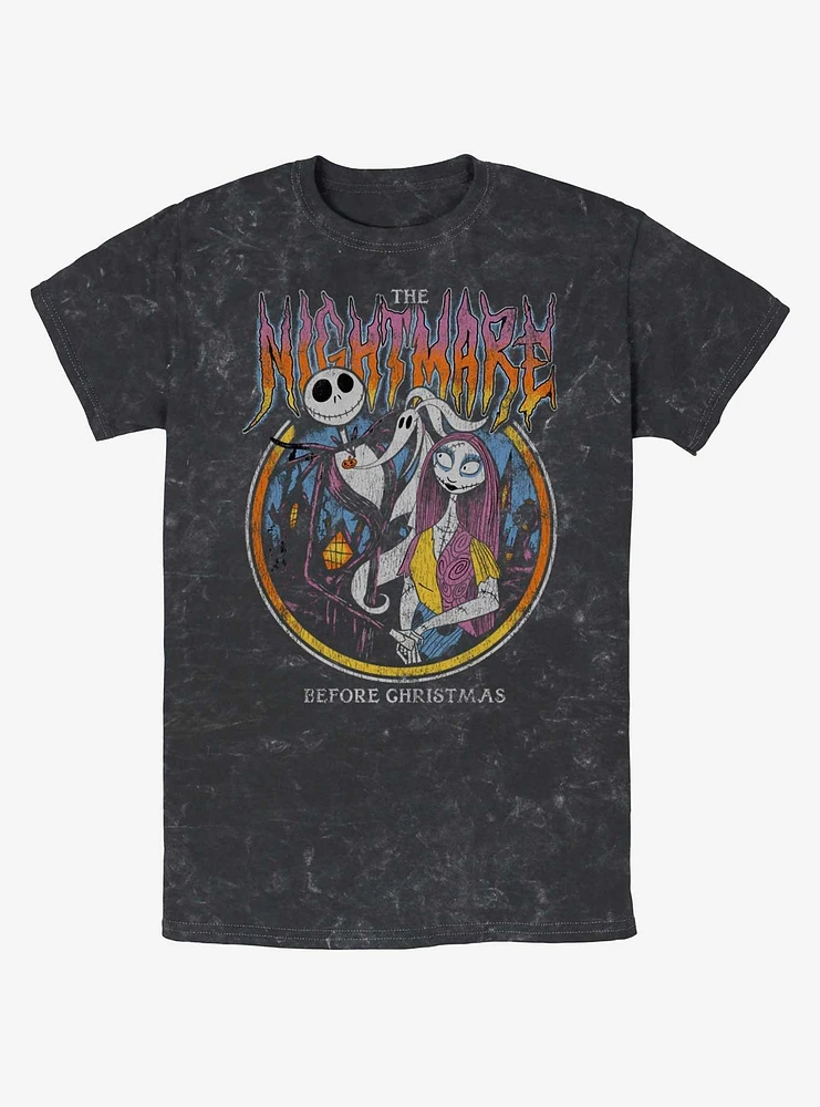 The Nightmare Before Christmas Jack & Sally Metal Mineral Wash T-Shirt